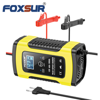 Chargeur de batterie de voiture automatique FOXSUR 12V 5A, chargeurs à impulsions pour réparation de batteries humides et sèches au plomb-acide, numérique pour SUV avec écran LCD