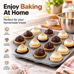Muffin Cup with Reinforced Rim Reusable Cupcake Liner Stable Shape Baking Cup <b>for</b> Commercial Bakery Oven Rack Use - Product Image 3