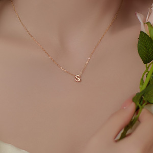 925 Sterling <strong>Silver</strong> A-Z <strong>Initial</strong> Letter <strong>Pendant</strong> Necklace | Personalized DIY First Letter Gold Plated Clavicle Chain for Women - Product Image 2
