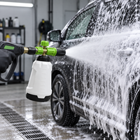 Canon à mousse pour nettoyeur haute pression avec bouteille d'un litre, lance à mousse réglable pour le lavage de voitures et le detailing automobile