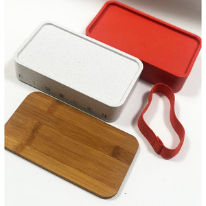 Bamboo Bento Box Student Portable Lunch Box Set Stackable Rectangle With Bamboo Lid Environment Friendly - Product Image 5