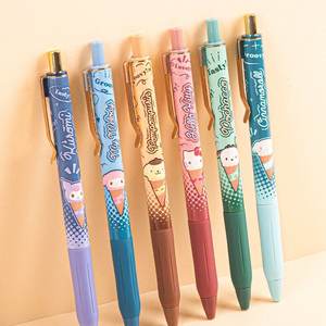 Set alat tulis kreatif estetika tinggi, pena menulis, tanpa sumbat, Gel halus, pena menulis, kartun keluarga, murid - Product Image 4