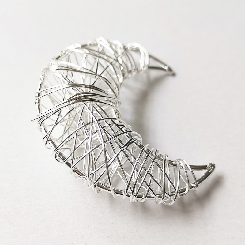 2020 nuevas Ideas Irregular DIY artesanía tejido decoración con alambre de hierro tejido colgante de Luna