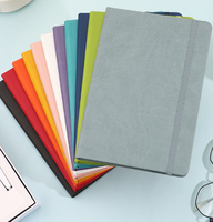 Ensemble de carnet avec couverture en PU personnalisée, style professionnel, avec bande élastique, 80 feuilles, bloc-notes minimaliste créatif, coffret cadeau