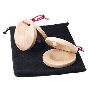 Castañuelas de madera, 2 piezas, juguete educativo, instrumento de percusión para niños de 2 a 4 años, unisex - Product Image 1
