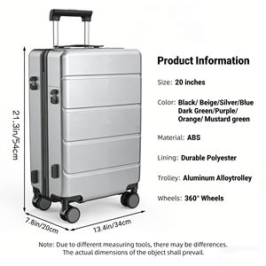 Valise à roulettes MGB OEM ODM 20 pouces en ABS rigide avec serrure TSA, roues silencieuses à 360°, grande capacité de rangement, portable pour les voyages - Product Image 2