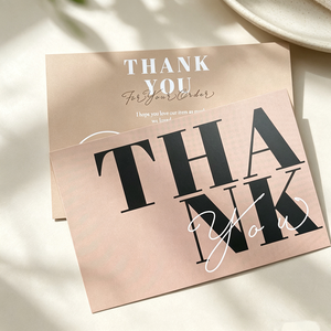 Tarjetas de agradecimiento de diseño personalizado, tarjetas de agradecimiento de papel de lujo al por mayor con logotipo de marca para insertar en paquetes de venta al por menor - Product Image 1