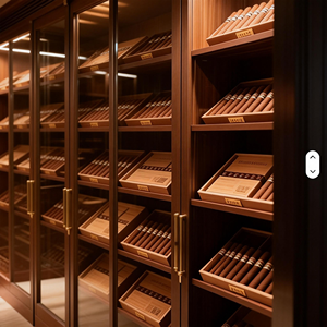 Vitrine de magasin de cigares et de tabac de luxe sur mesure, en bois massif, éclairage écologique, vitrine de cigares, vitrines en verre, personnalisation - Product Image 5