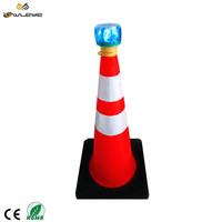 Feu de signalisation solaire ultra-lumineux à 6 LED en plastique, protection IP66, résistant aux chocs et aux hautes températures, clignotant, produit de sécurité routière