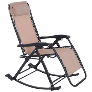 접이식 흔들 잔디 의자 파티오 라운지 의자 실내 야외 흔들 안락 의자