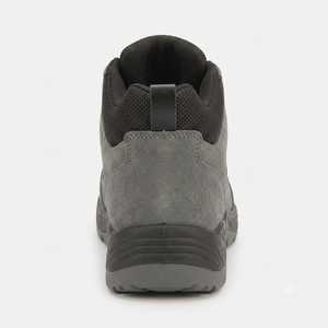 Chaussures de sécurité à embout d'acier en daim respirant, bottes de travail antistatiques antidérapantes à semelle PU, coupe mi-haute pour hommes, toutes saisons, pour la construction - Product Image 5