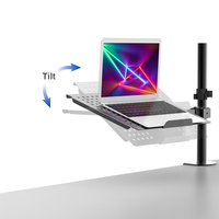 CHARMOUNT Bras de moniteur double réglable en hauteur ergonomique Support de moniteur Support pour ordinateur portable et bras de moniteur LCD