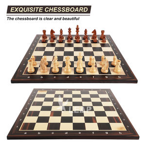 Chapa de madera de arce de ébano 54*54*1,5 cm tablero de ajedrez grande de madera hecho a mano tamaño grande 21 pulgadas tablero de ajedrez - Product Image 4