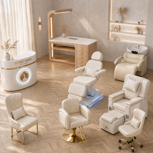 Conjunto de Muebles Modernos para Salón de Belleza al por Mayor: Estación de Lavado, Silla de Spa, Silla de Barbero, Mesa de Masaje, Solución Integral Personalizada OEM en PU - Product Image 1