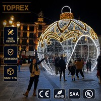 Boule de Noël géante d'extérieur à LED, étanche IP65, résistante à la neige, pour centres commerciaux, communes touristiques, festivals d'hiver et décorations de check-in