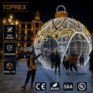Bola de Adorno Navideño Gigante para Exteriores con Luz LED, IP65 Resistente a la Nieve, Decoración para Festivales de Invierno en Centros Comerciales y Lugares Turísticos - Product Image 1