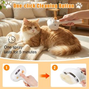 Spazzola a Vapore per Toelettatura di Animali Domestici Gatti per Rimuovere il Pelo Massaggiante e Modellante in Plastica - Product Image 5