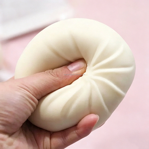 Simulation Steamed Bun TPR <b>Squishy</b> Toy Char Siu Bun with Steamer Stress Relief Vent Decompression Solid No Liquid No Gel - Product Image 1