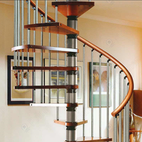Escalier en colimaçon intérieur sur mesure, design moderne, en chêne américain avec acier inoxydable et verre, escalier circulaire en colimaçon pour loft