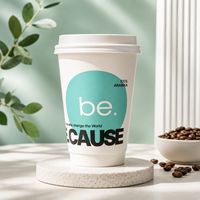 Gobelets en papier à double paroi avec logo personnalisé, biodégradables, 8, 12, 16, 20 oz, jetables, pour boissons chaudes, café, vente en gros, usine, boutique écologique