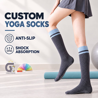 Chaussettes de yoga personnalisées, antidérapantes, avec absorption des chocs, chaussettes de Pilates avec logo personnalisé pour la remise en forme et l'entraînement