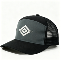 Casquette de camionneur multi-panneaux brodée avec logo personnalisé, ajustable, en tissu mesh respirant, unisexe, pour usage sportif courant
