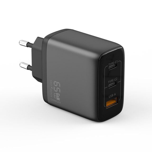 65W USB C Wall Charger,GaN III 3-Port Fast Charging Station,PD Charger Block Portable 65W Laptop Adapter for IPad,Galaxy,iPhone