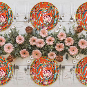 Juego <span class=keywords><strong>de</strong></span> platos <span class=keywords><strong>de</strong></span> cena <span class=keywords><strong>de</strong></span> porcelana fina con borde dorado, taza <span class=keywords><strong>de</strong></span> planta roja <span class=keywords><strong>de</strong></span> <span class=keywords><strong>alquiler</strong></span>, cafetera con juego <span class=keywords><strong>de</strong></span> tazas <span class=keywords><strong>para</strong></span> uso en la cocina, vajilla <span class=keywords><strong>para</strong></span> ensalada - Product Image 2