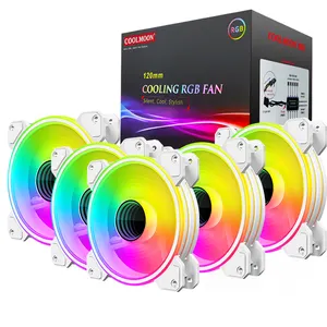 COOLMOON kipas pendingin desain populer RGB PC Gaming LightX casing PC lensa tak terbatas RGB 6PIN Set kipas RGB 5 kipas untuk komputer