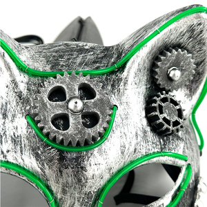 <span class=keywords><strong>Masque</strong></span> LED Lumineux Visage de Chat, <span class=keywords><strong>Masque</strong></span> Steampunk, Décoration d'<span class=keywords><strong>Halloween</strong></span> pour Soirées DJ, Brille dans le Noir - Product Image 6