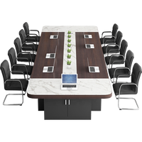 Taille personnalisée 8 à 10 places Table de réunion moderne Salle de formation Table de conférence de direction Mobilier de bureau Ensemble de chaises de bureau
