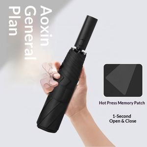 Parapluie pliant triple facile à ranger, décontracté, anti-UV, avec mémoire de forme, pour hommes, vente en gros pour fabricants, impression de logo - Product Image 4