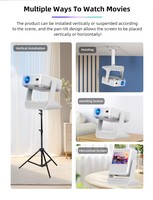Nuevo Mini Proyector C3 con Pantalla Táctil, Control Táctil de Pantalla Dual, 300 ANSI Nativos 720P, Android WiFi 6, Cine en Casa Portátil