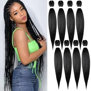 Pre Stretched Braiding Hair Extensions Synthetic Professional Crochet EZ Braid Neat Yaki Texture Hot Water Setting