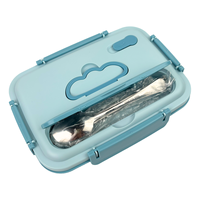 Promotionele 1500ml draagbare lunchbox, magnetronbestendig, gepersonaliseerd logo, 304 roestvrijstalen lunchbox met 3/4 compartimenten