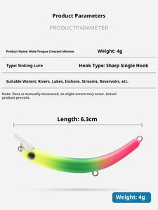 Le Brave Bass Submerged Mino Bow, leurre artificiel rigide en ABS avec hameçons pour la pêche au fond - Utilisation en mer et sur les plages - Product Image 2