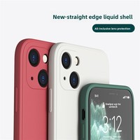 Coque en silicone souple antichoc style Ins unisexe à bords droits pour iPhone 15/14/13/12/11 Pro Max/X/XR/XS Max/SE 2e/3e génération