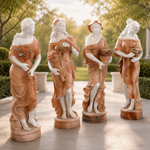 <span class=keywords><strong>Statue</strong></span> de <span class=keywords><strong>femme</strong></span> en marbre <span class=keywords><strong>multicolore</strong></span> sculptée à la main pour villa de luxe - Product Image 1