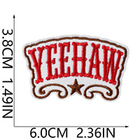 Patch Bordir Aplikasi Koboi Barat, Kuda, Kaktus, Warna Pink, Howdy Cowgirl, untuk Topi Trucker, Jaket, Jeans