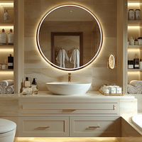 Miroir de salon mural commercial Miroir mural rétro-éclairé Miroir de salle de bain led intelligent avec écran tactile