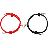 2022 New Gifts Magnetic Valentine Day Charm Couple One Pair Two Half Heart Magnet Bracelet for Lover