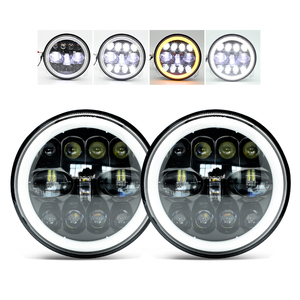 Nouveauté : phares de travail pour <span class=keywords><strong>moto</strong></span>, double couleur avec œil d'ange, phare rond à LED de 7 pouces pour camion Wrangler Luz De Motos - Product Image 5