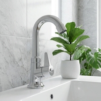 Robinet de lavabo moderne en ABS à trou unique, monté sur le plan, avec robinet d'eau froide, garantie 5 ans, idéal pour les salles de sport