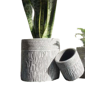 Modern goffrato home office decor contenitori per piante succulente vasi da fiori rotondi <span class=keywords><strong>in</strong></span> <span class=keywords><strong>cemento</strong></span> vasi per piante da interno - Product Image 5