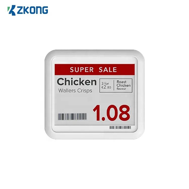 Zkong Tag Harga Tampilan Elektronik Putih 4.2 Inci Kualitas Tinggi E-ink Digital untuk Supermarket