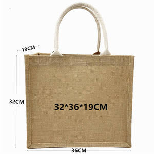 Fabricant de sacs à main en <span class=keywords><strong>jute</strong></span> écologiques avec impression personnalisée du logo sacs fourre-tout en <span class=keywords><strong>jute</strong></span> pour faire du shopping cadeaux publicitaires - Product Image 5