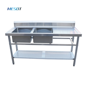 Thương mại bồn rửa bát đôi thép không gỉ tiện ích bồn rửa nhà bếp cho nhà hàng - Product Image 3