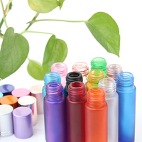 10ml Bunte Mattierte Glas-Roll-On-Flasche mit Edelstahlkugel für Ätherische Öle, Parfums und Lippenbalsame