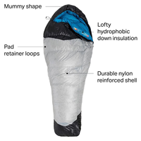 Sac de couchage d'hiver 15F en duvet, ultraléger, type momie, pour la randonnée, le camping, la randonnée en sac à dos, vente en gros