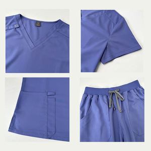 レディースドクターナーシングユニフォームスリムフィット2ピース歯科病院カスタムロゴ医療スクラブユニフォームセットファッショナブル - Product Image 5